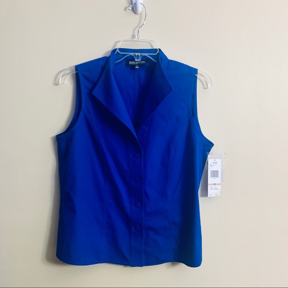 Sleeveless button down blouse, 12 Jones NY…